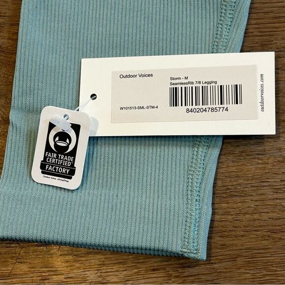 NWT Outdoor Voices Seamless Rib 7/8 Leggings In Storm Size M - Picture 5 of 8